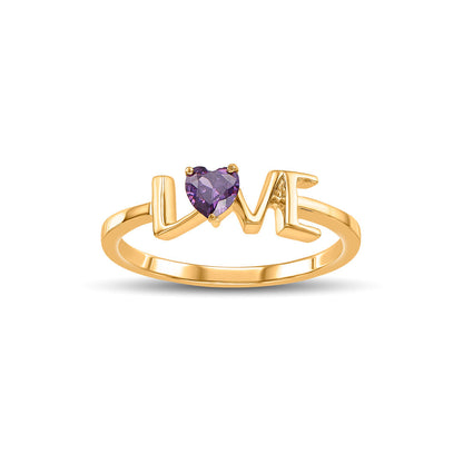 Berry Heart Gold Fashion Ring for Women