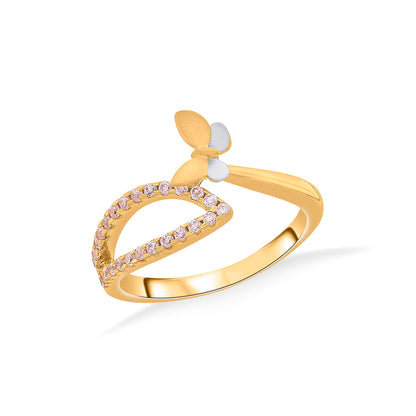 Ruby Flutter Gold Fashion Ring for Women