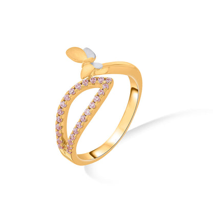Ruby Flutter Gold Fashion Ring for Women