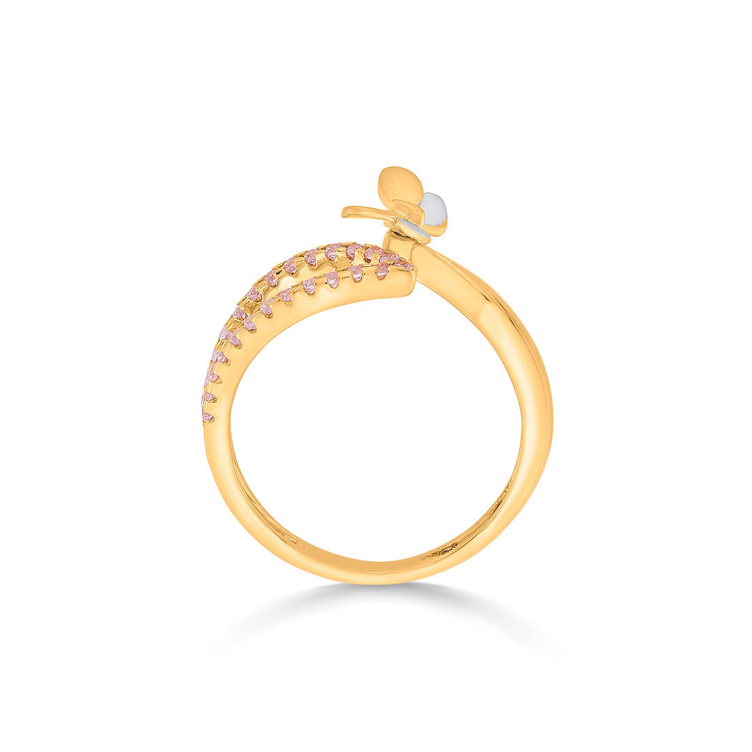 Ruby Flutter Gold Fashion Ring for Women