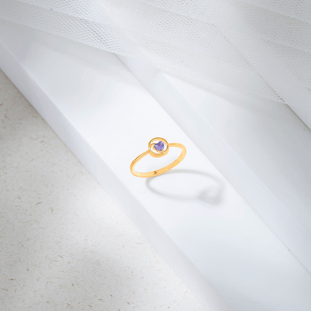 Violet Muse Gold Casual Ring for Women