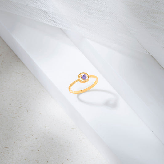 Violet Muse Gold Casual Ring for Women