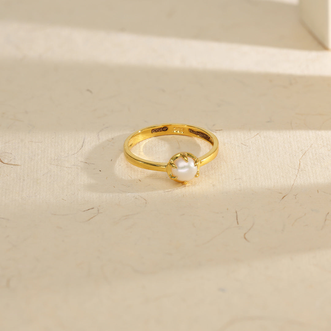 Coastal Pearl Gold Pearl Ring for Women