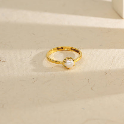 Coastal Pearl Gold Pearl Ring for Women