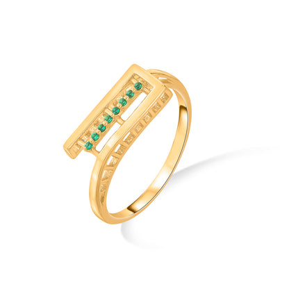 Emerald Rise Gold Fashion Ring for Women