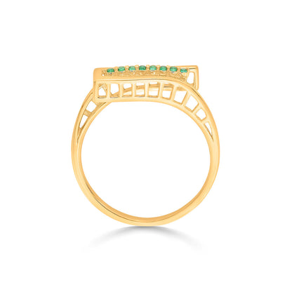 Emerald Rise Gold Fashion Ring for Women