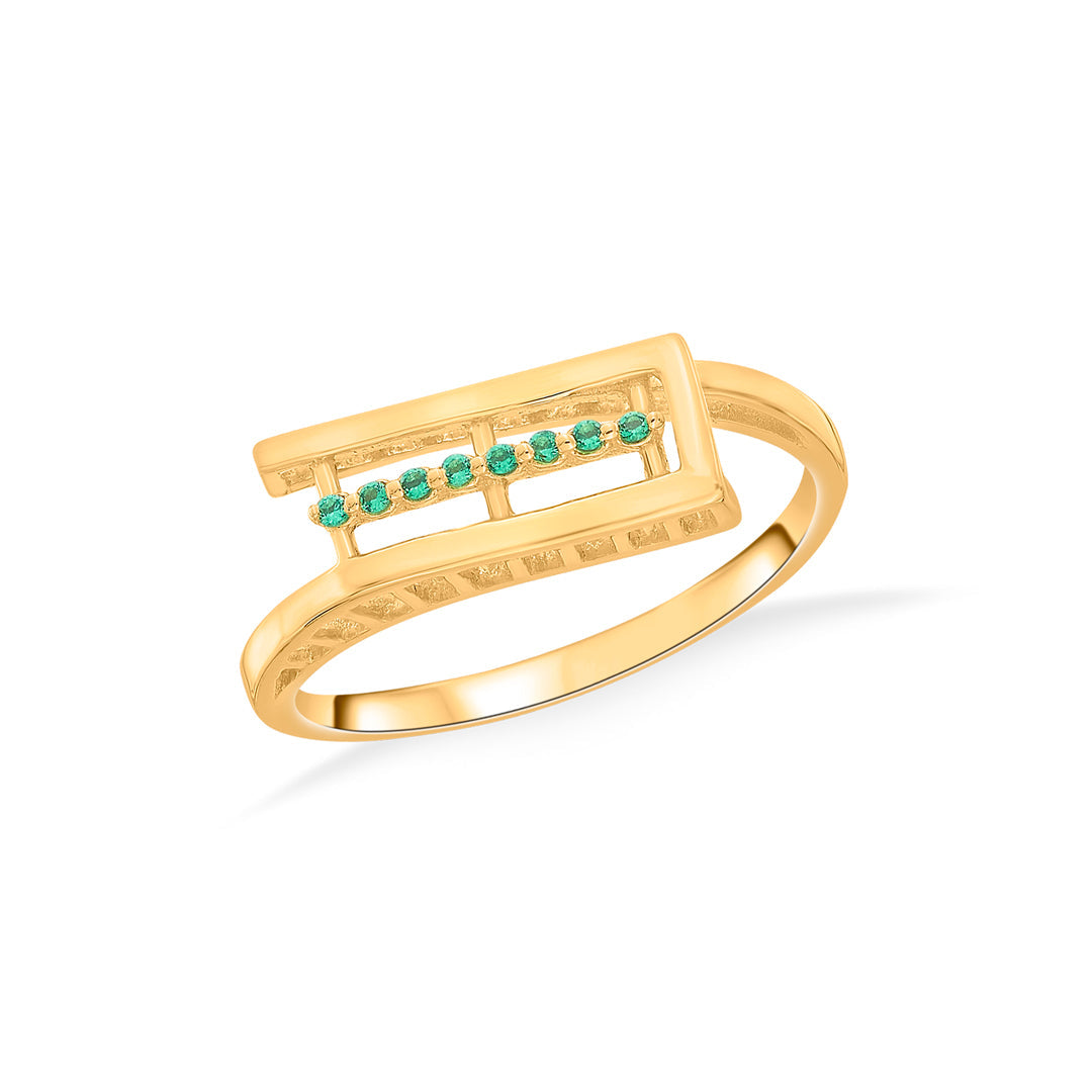 Emerald Rise Gold Fashion Ring for Women