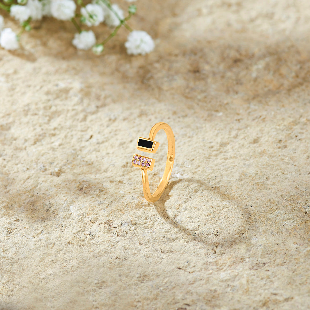 Dusk Duo Gold Fashion Ring for Women