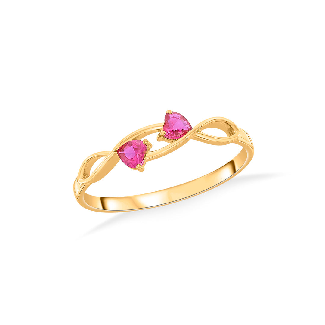 Fuchsia Pair Gold Fashion Ring for Women