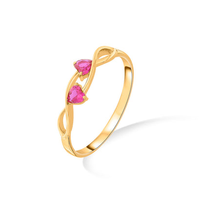 Fuchsia Pair Gold Fashion Ring for Women