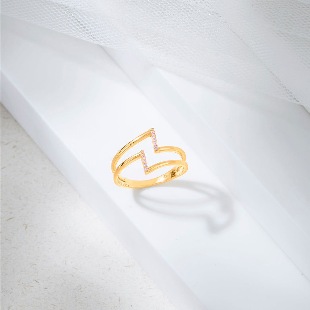 Storm Trail Gold Fashion Ring for Women