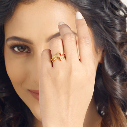 Storm Trail Gold Fashion Ring for Women