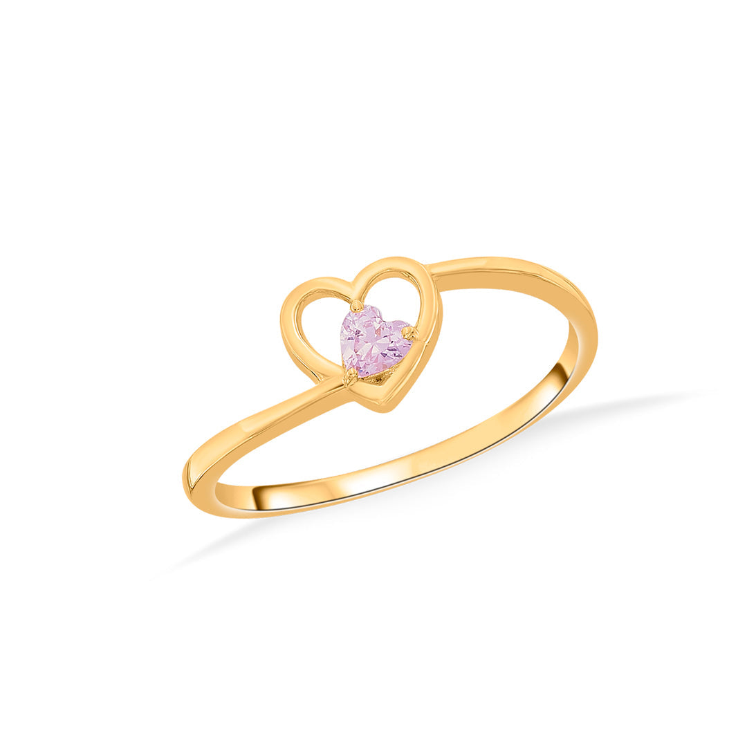 Blush Bloom Gold Heart Ring for Women