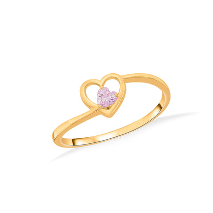 Blush Bloom Gold Heart Ring for Women