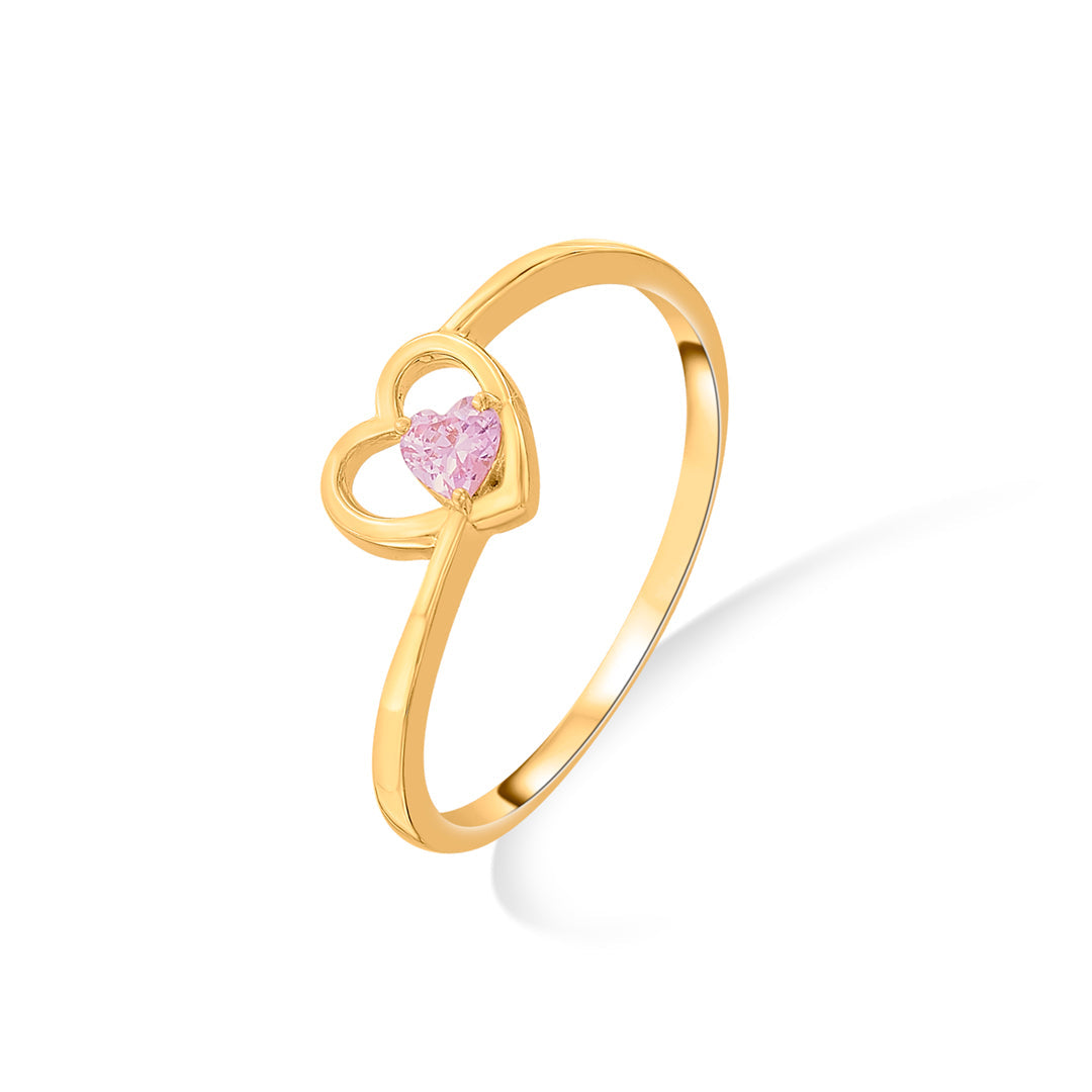 Blush Bloom Gold Heart Ring for Women