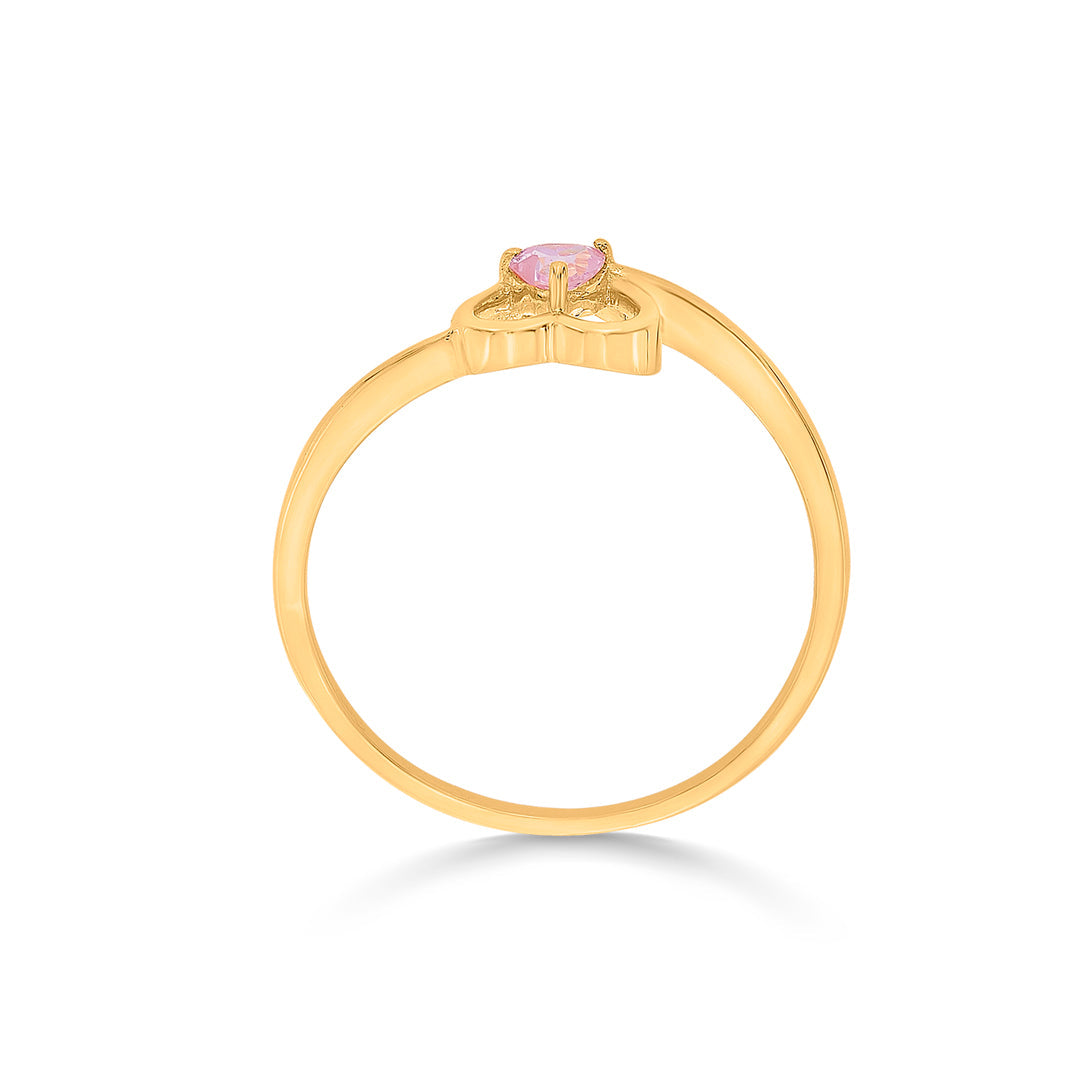 Blush Bloom Gold Heart Ring for Women