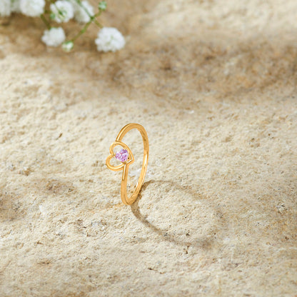 Blush Bloom Gold Heart Ring for Women