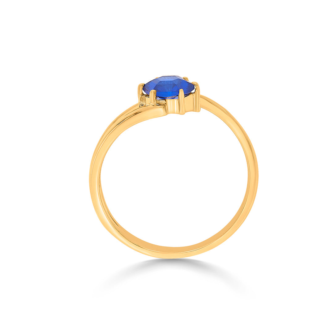 Indigo Glow Gold Fashion Ring for Women