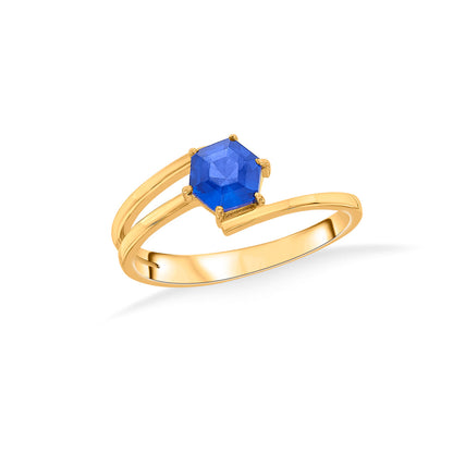 Indigo Glow Gold Fashion Ring for Women