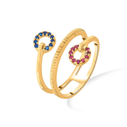 Galaxy Twin Gold Fashion Ring for Women