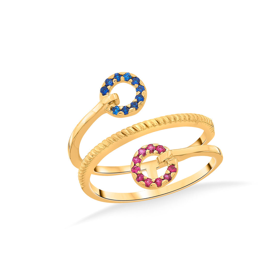Galaxy Twin Gold Fashion Ring for Women