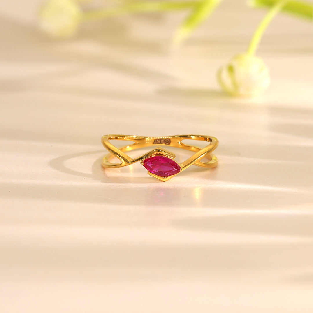 Prism Glow Gold Casual Ring for Women