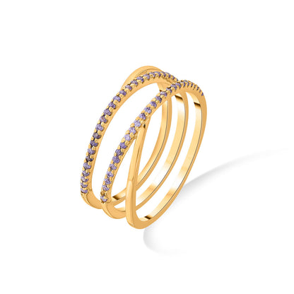 Velvet Harmony Gold Fashion Ring for Women