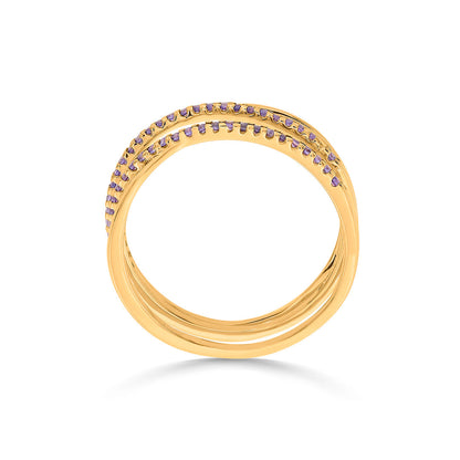 Velvet Harmony Gold Fashion Ring for Women