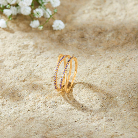Velvet Harmony Gold Fashion Ring for Women