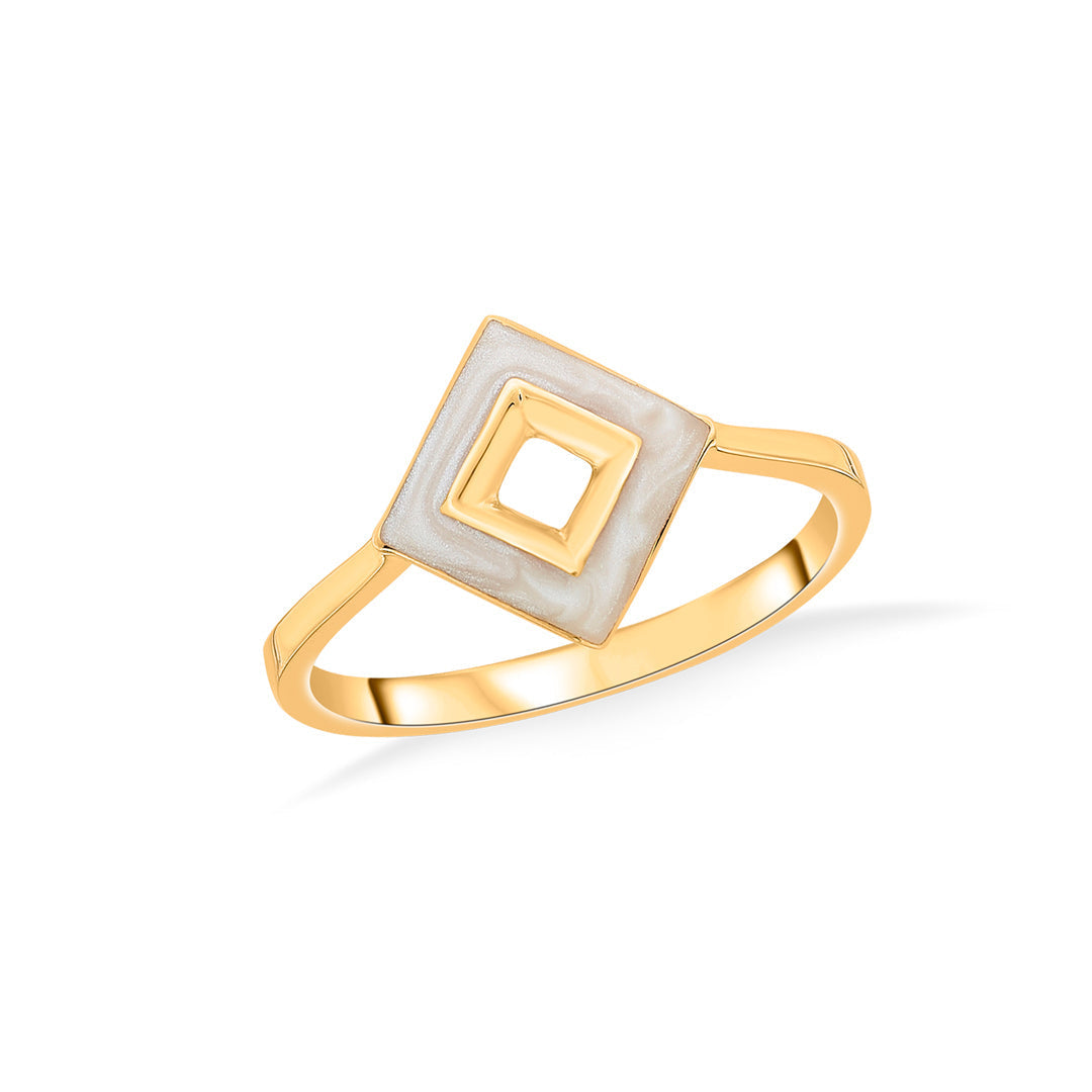 Square Chic Gold Fashion Ring for Women