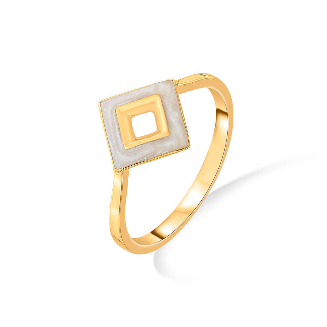 Square Chic Gold Fashion Ring for Women