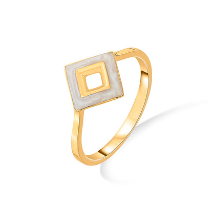 Square Chic Gold Fashion Ring for Women