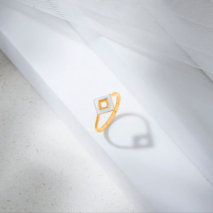 Square Chic Gold Fashion Ring for Women