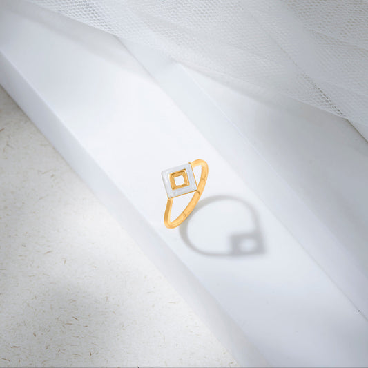 Square Chic Gold Fashion Ring for Women