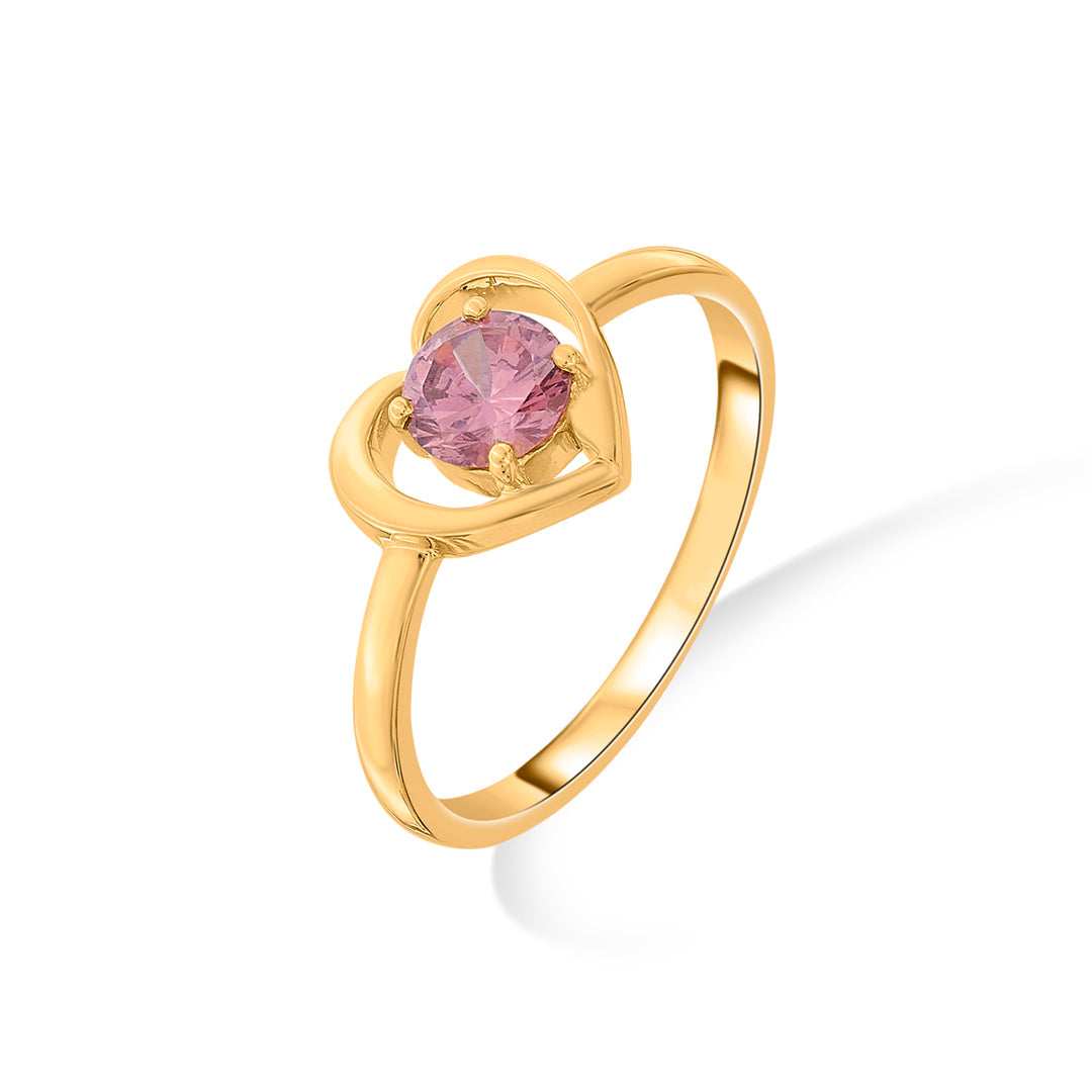 Rose Muse Gold Heart Ring for Women