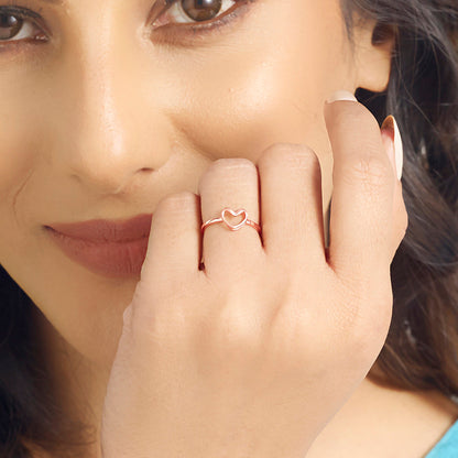 Heart Knot Gold Heart Ring for Women