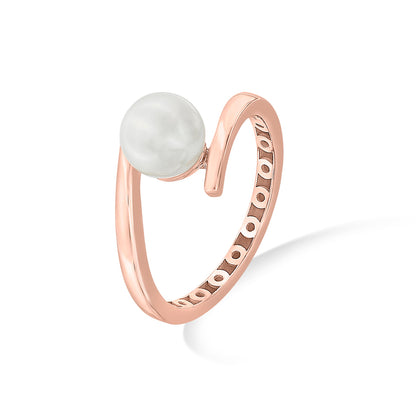 Rosé Tide Gold Pearl Ring for Women