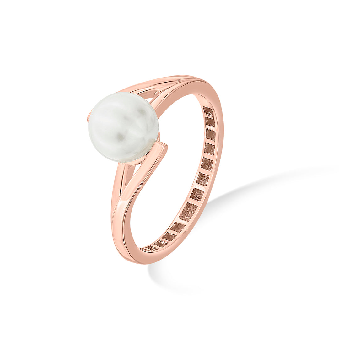 Sea Kiss Gold Pearl Ring for Women