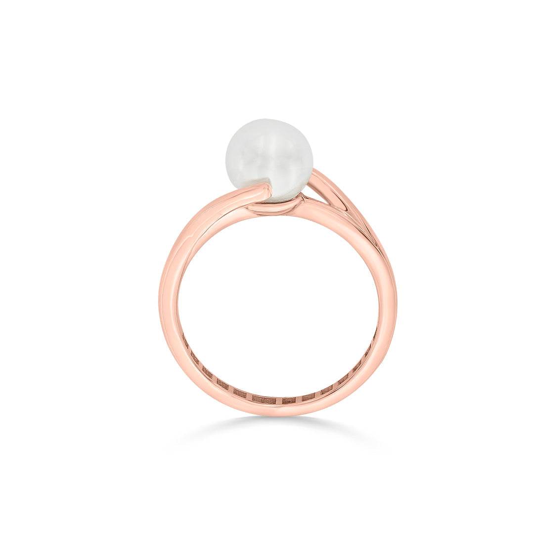 Sea Kiss Gold Pearl Ring for Women