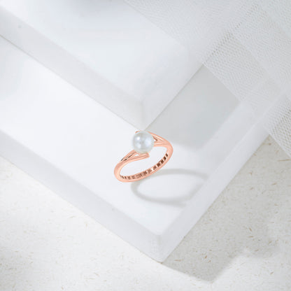 Sea Kiss Gold Pearl Ring for Women