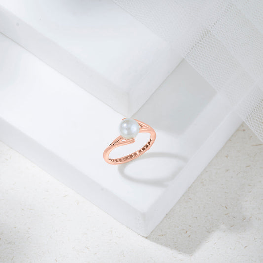 Sea Kiss Gold Pearl Ring for Women