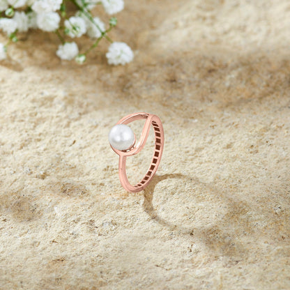 Pearl Serenity Gold Pearl Ring for Women
