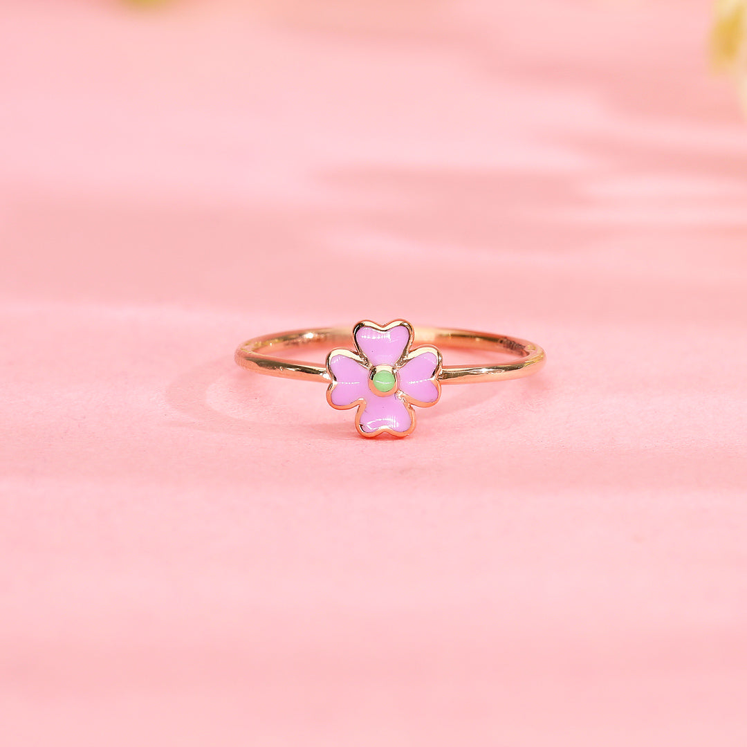 Rosé Blossom Gold Casual Ring for Women