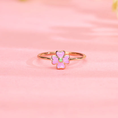 Rosé Blossom Gold Casual Ring for Women