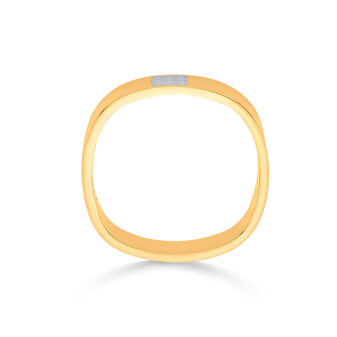 Luxe Square Gold Band Ring for Women