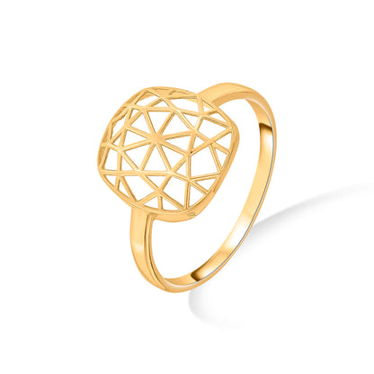 Radiant Frame Gold Fashion Ring for Women