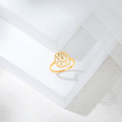 Radiant Frame Gold Fashion Ring for Women