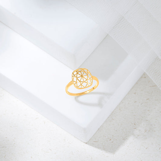 Radiant Frame Gold Fashion Ring for Women