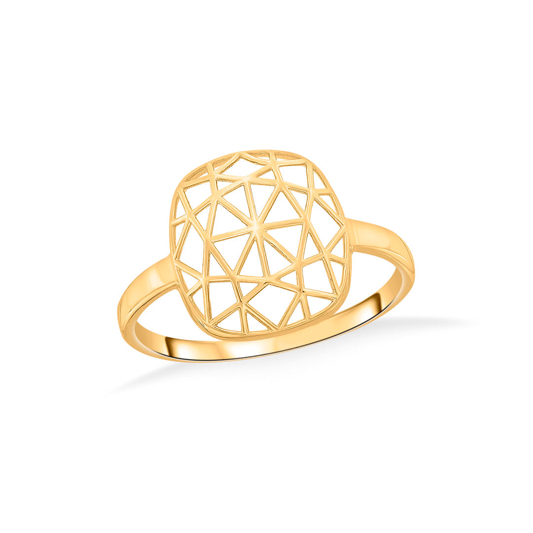 Radiant Frame Gold Fashion Ring for Women