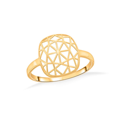 Radiant Frame Gold Fashion Ring for Women